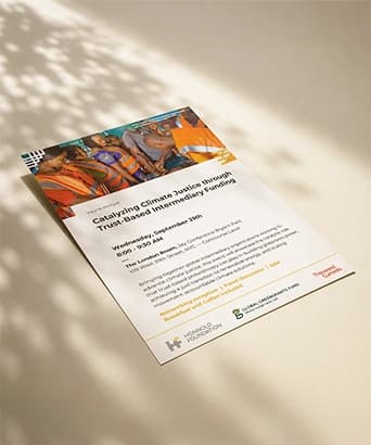 Invitation designed for a Honnold Foundation funder event.